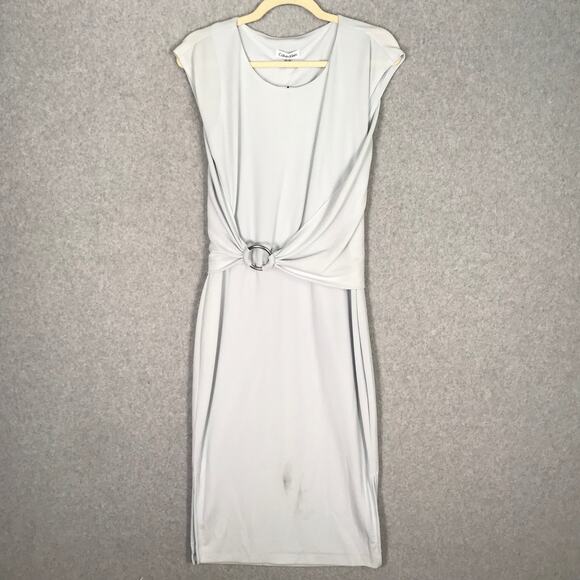 Calvin‎ Klein Dress Women Size 2 Blue Crepe Wrap Belt Royal Secretary $123 READ - Picture 1 of 12